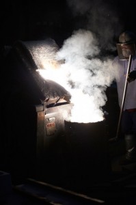 Pouring Molten Alloy