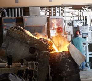 Pouring Molten Alloy