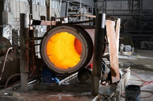 Close Up of a Centrifugal Pipe During the Cooling Process